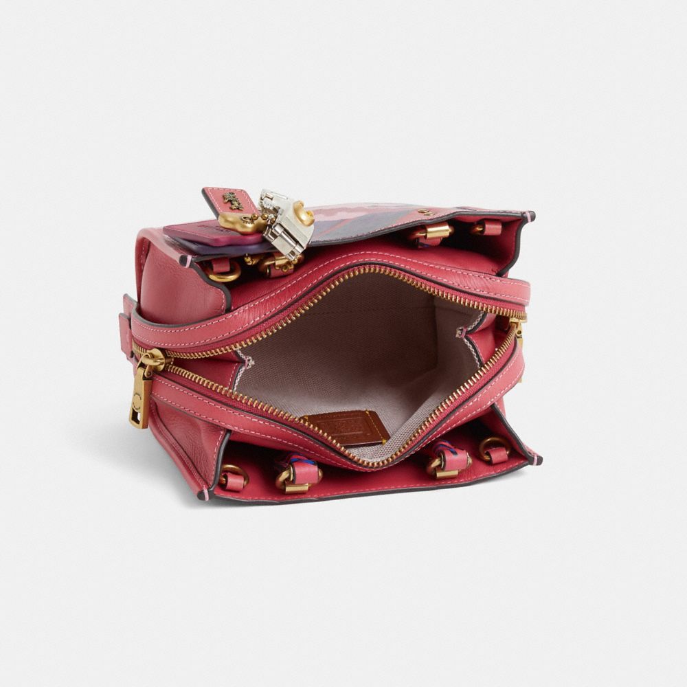 COACH®,Upcrafted Rogue 17 In Original Natural Leather,Pink,Inside View,Top View