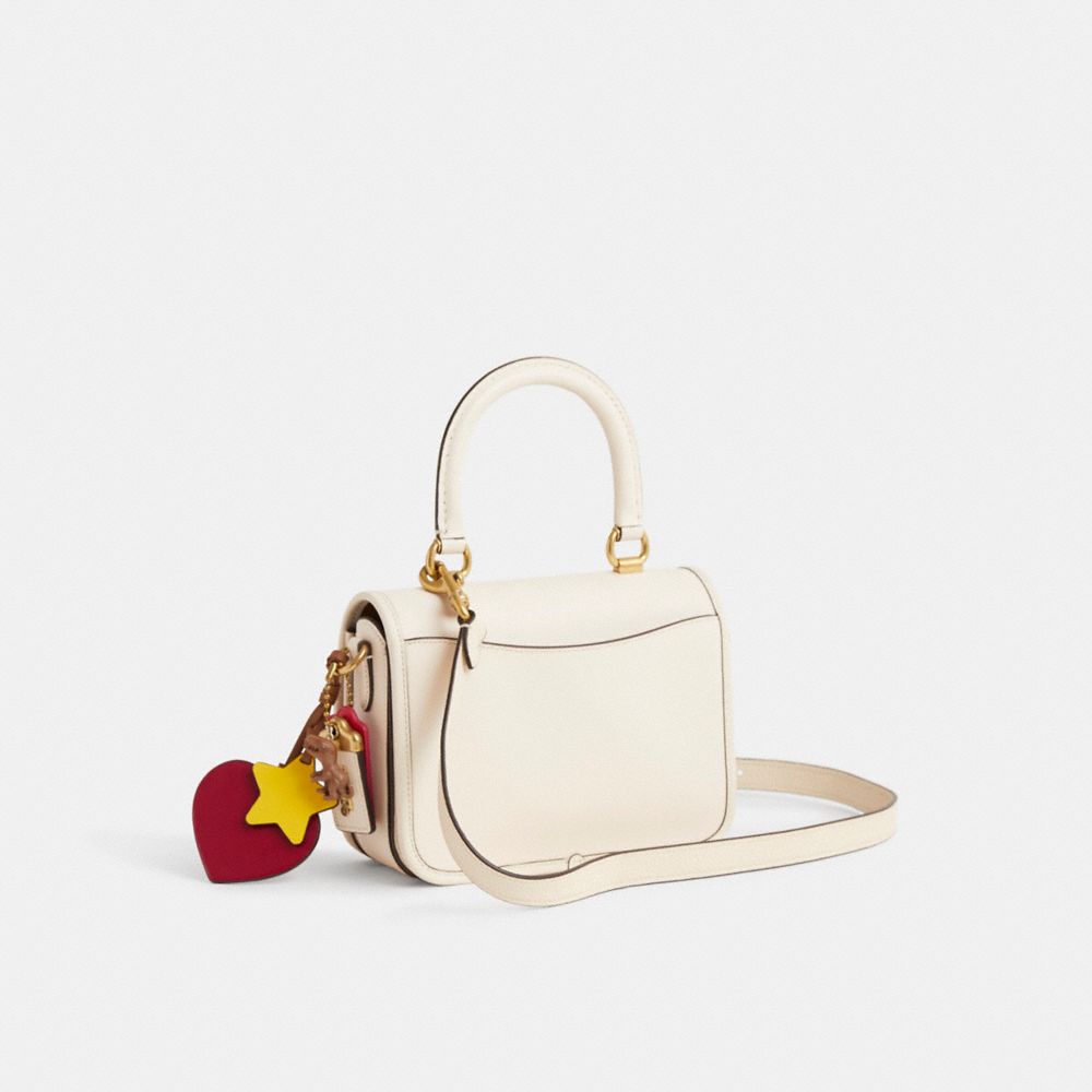COACH®,Upcrafted Rogue Top Handle Bag,White,Angle View