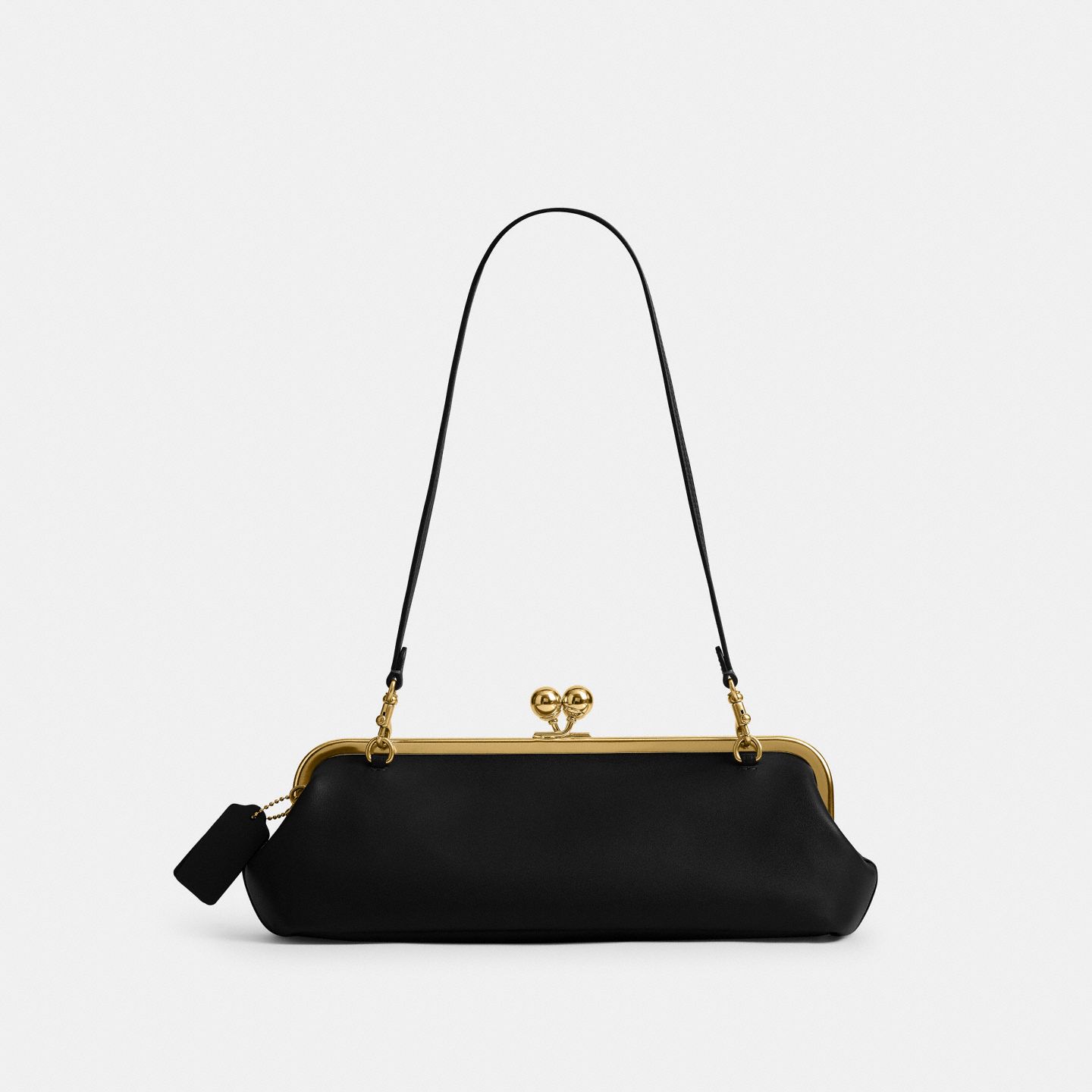 Женская сумка Coach Kisslock Frame Bag 30, цвет: Латунный / Чёрный — фото 3