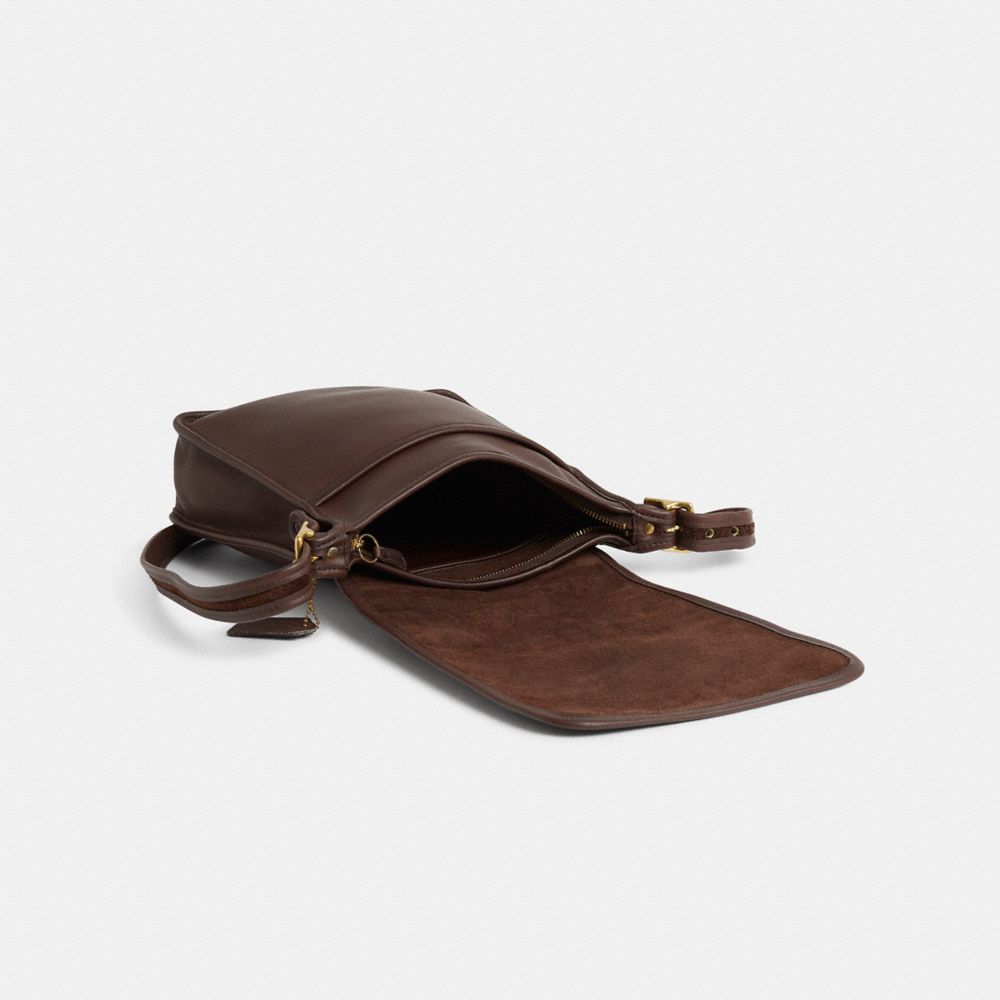 COACH®,Vintage Legacy Studio Flap Bag,Brown,Inside View,Top View