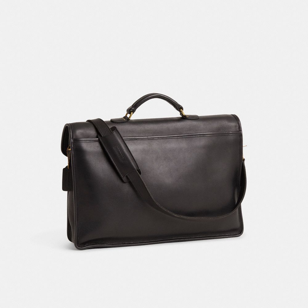 COACH®,Vintage Morgan Brief,Black,Angle View