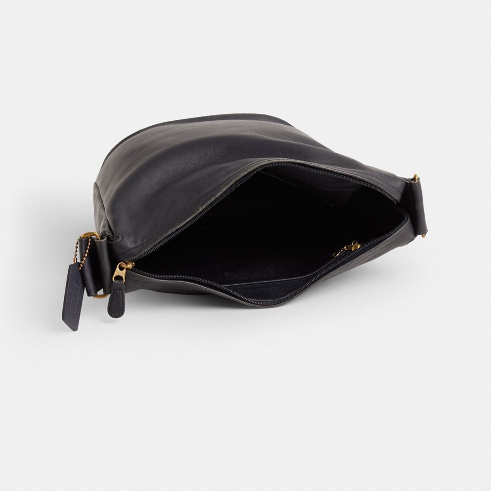 COACH®,Vintage Boulevard Bag,Leather,Crossbody,Pendant,Lined,Adjustable,Gold Metal,Casual,Black,Inside View,Top View