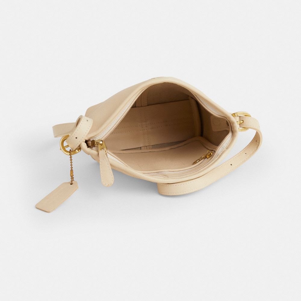 COACH®,Vintage Small Soho Basket Bag,Leather,Crossbody,Pendant,Adjustable,Gold Metal,Casual,Beige,Inside View,Top View