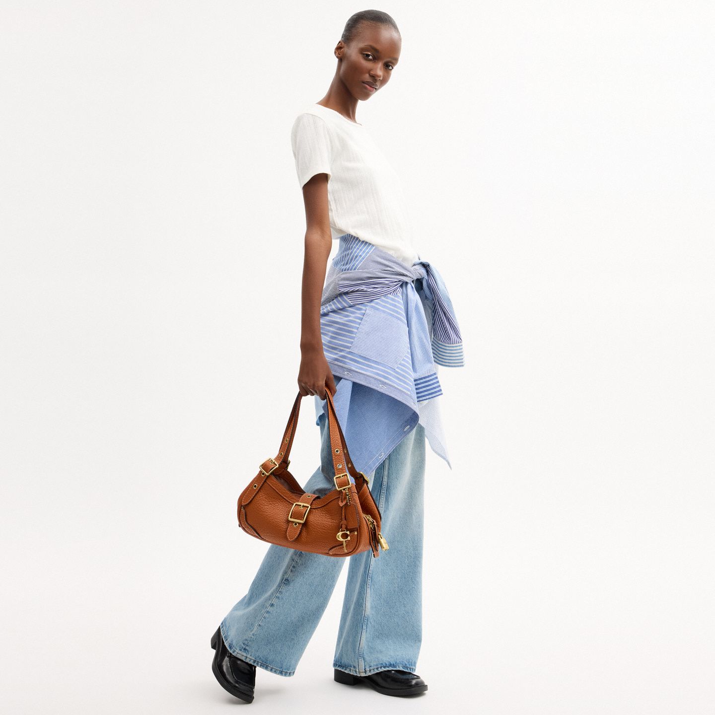 Женская сумка Coach Drifter Shoulder Bag 31, цвет: Латунный / Янтарный коричневый — фото 8