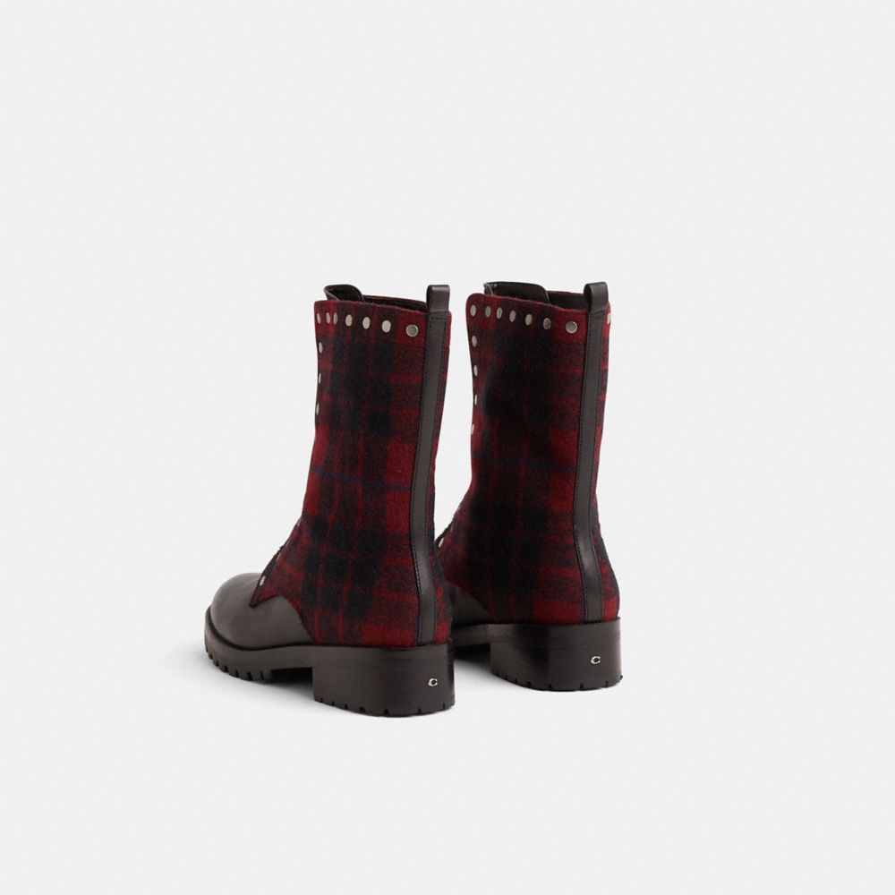 COACH®,Restored Laura Combat Bootie,Multi Color,Back View