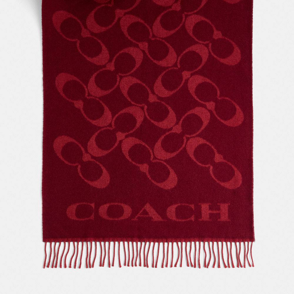 COACH®,Restored Signature Oversized Muffler,Red,Closer View