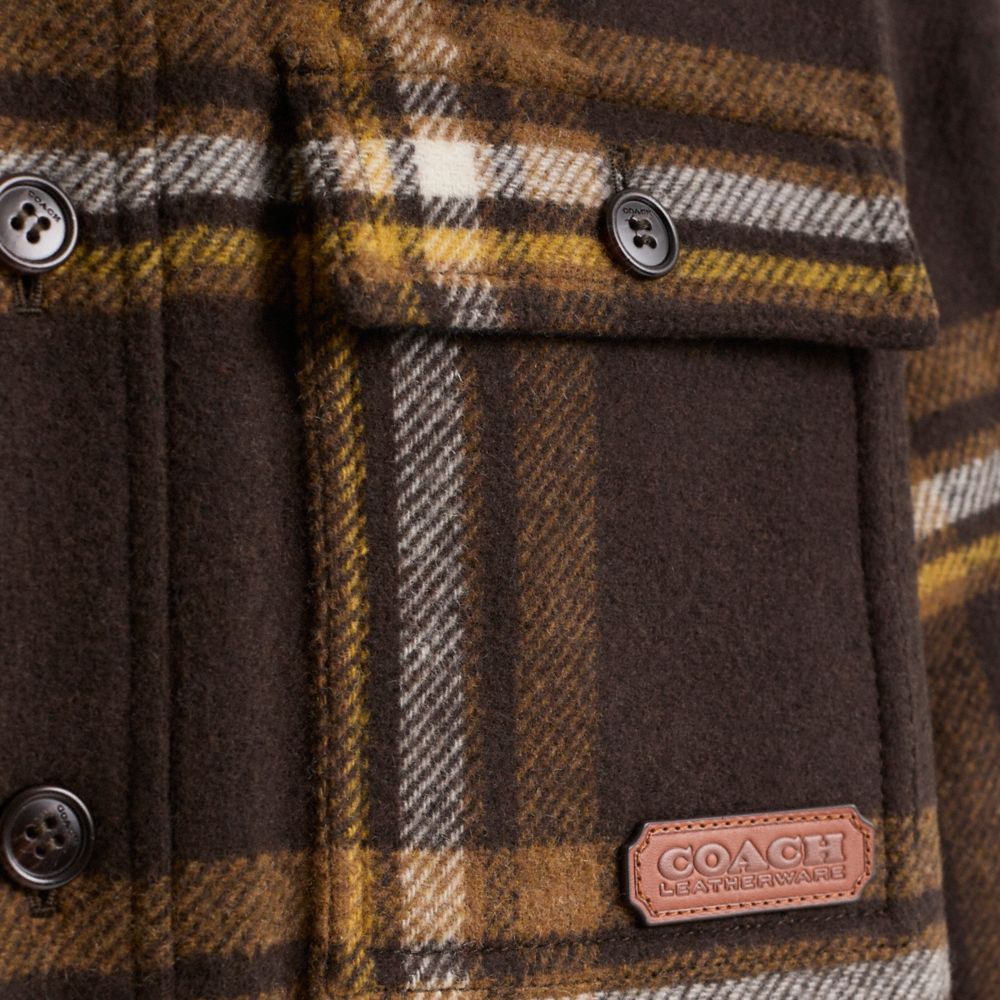 COACH®,Restored Tweed Jacket,Viscose,Polyester,Polyamide,Acrylic,Shirt Jacket,Applique,Eco-Friendly,Casual,Multi Color,Scale View