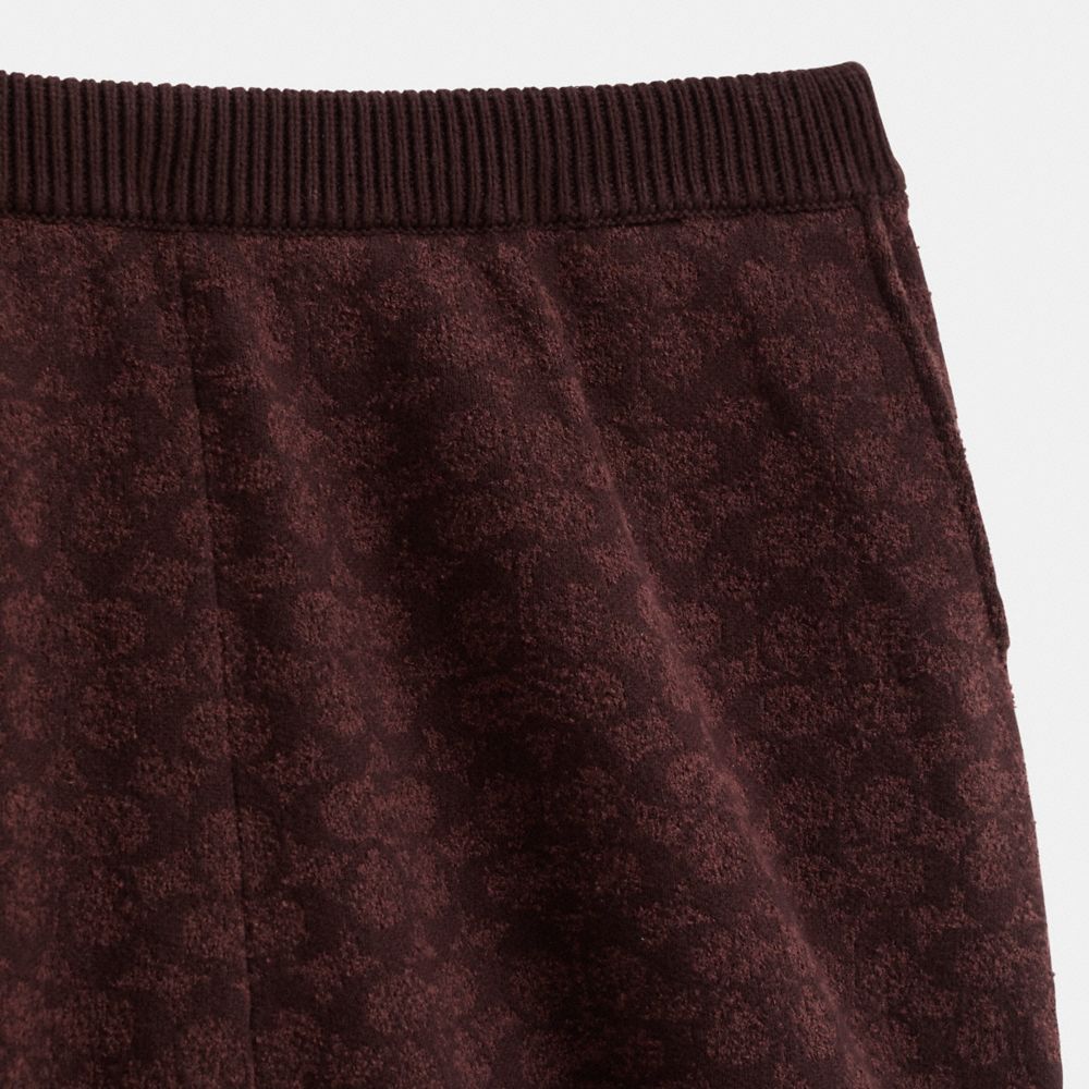 COACH®,Restored Signature Knit Shorts,Brown,Scale View