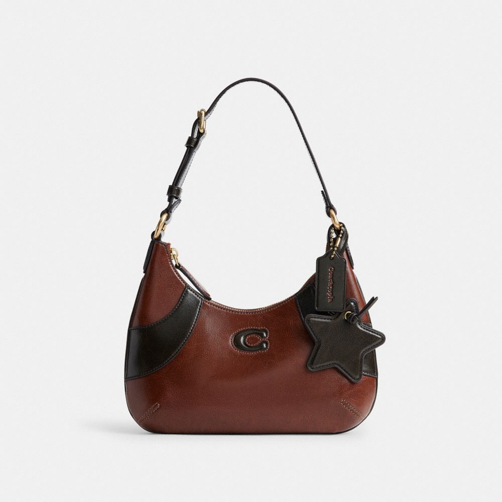 COACH®,Bowling Flat Hobo Shoulder Bag,,Front View