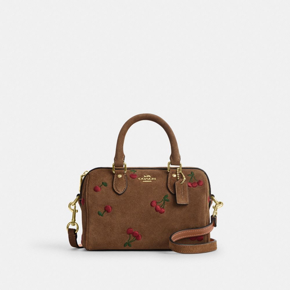 COACH®,MINI ROWAN CROSSBODY BAG WITH CHERRY EMBROIDERY,,Front View