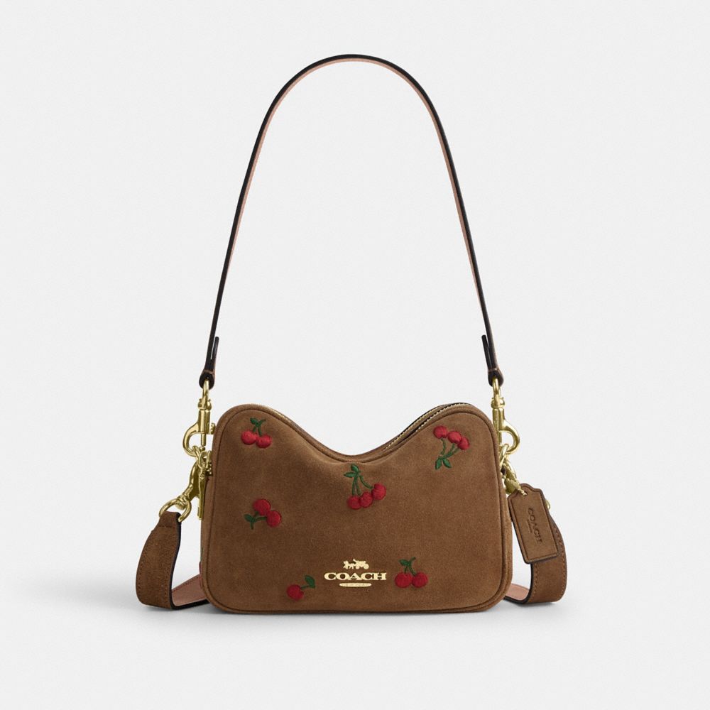 COACH®,MINI CAREY CROSSBODY BAG WITH CHERRY EMBROIDERY,,Front View