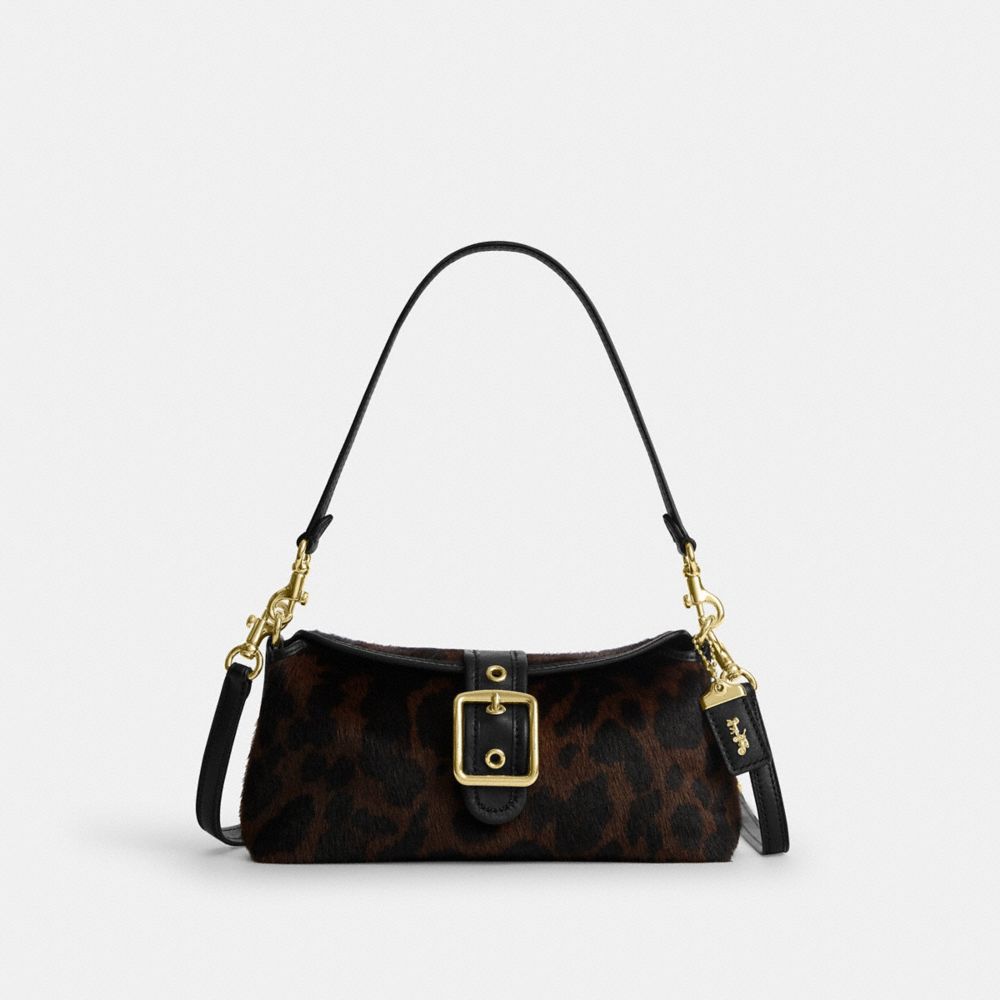 COACH®, アビー ショルダー バッグ・ヘアカーフ・レオパード プリント, ミニバッグ＆クラッチバッグ,ﾀﾞｰｸ ﾚｵﾊﾟｰﾄﾞ,Front View