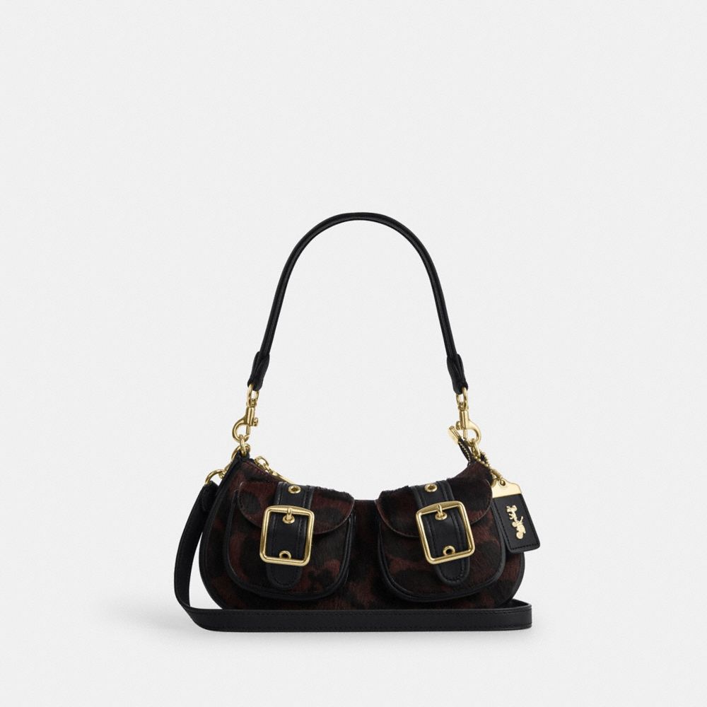 COACH®,Ashton Bag In Haircalf With Leopard Print,,Front View