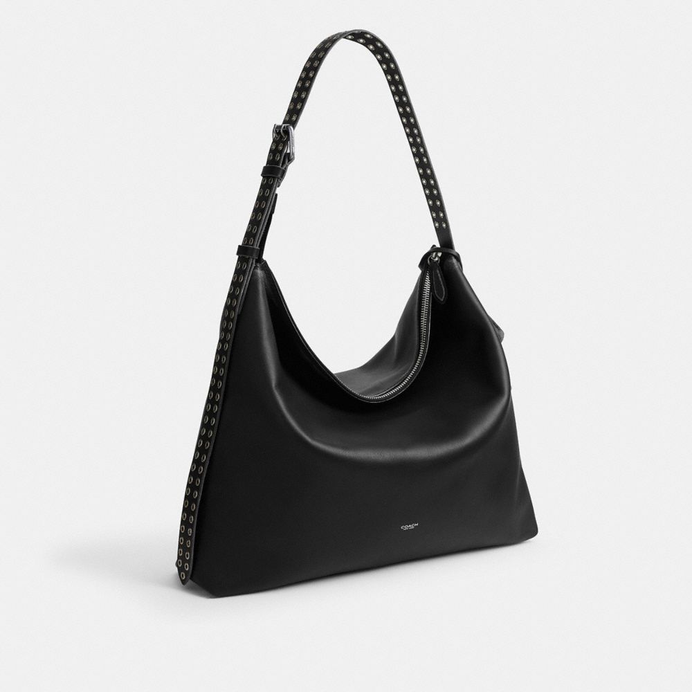 Mott Messenger Bag In Loved Leather With Studs