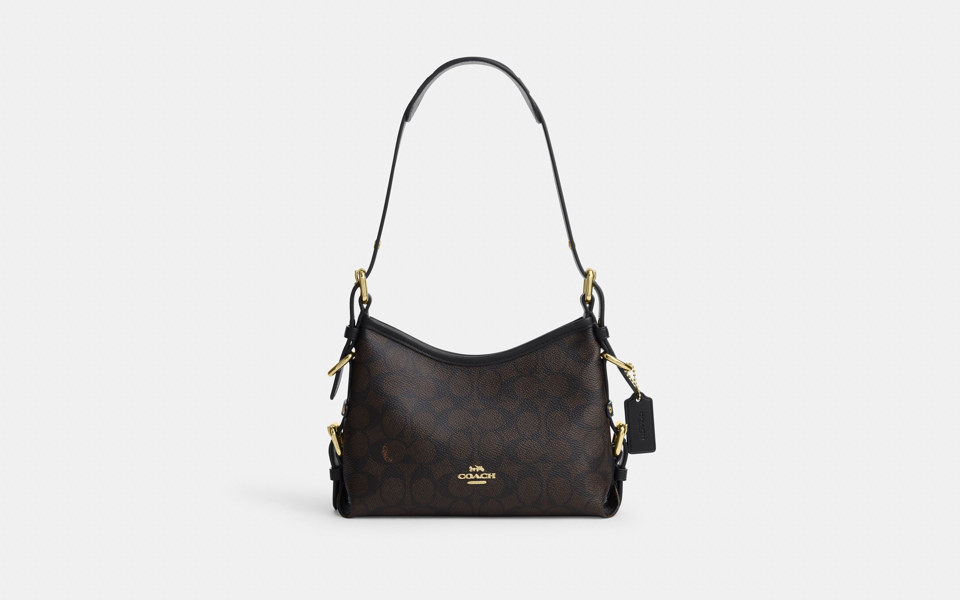 Laurel Shoulder Bag 22 With Buckles In Signature Canvas
