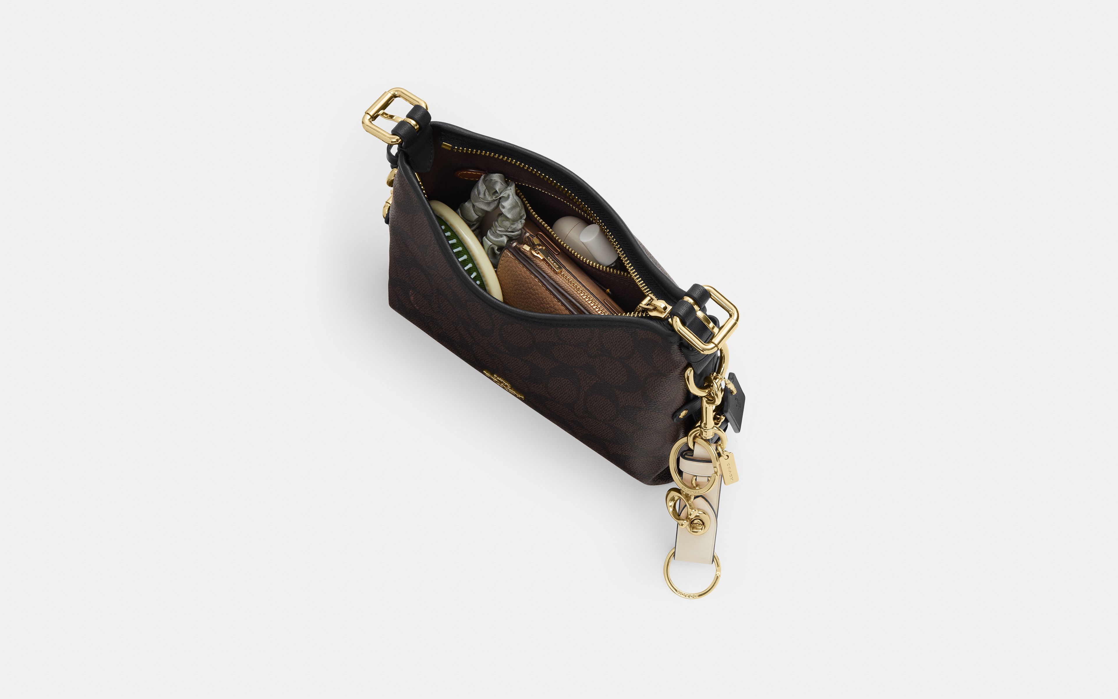 Laurel Shoulder Bag 22 With Buckles In Signature Canvas