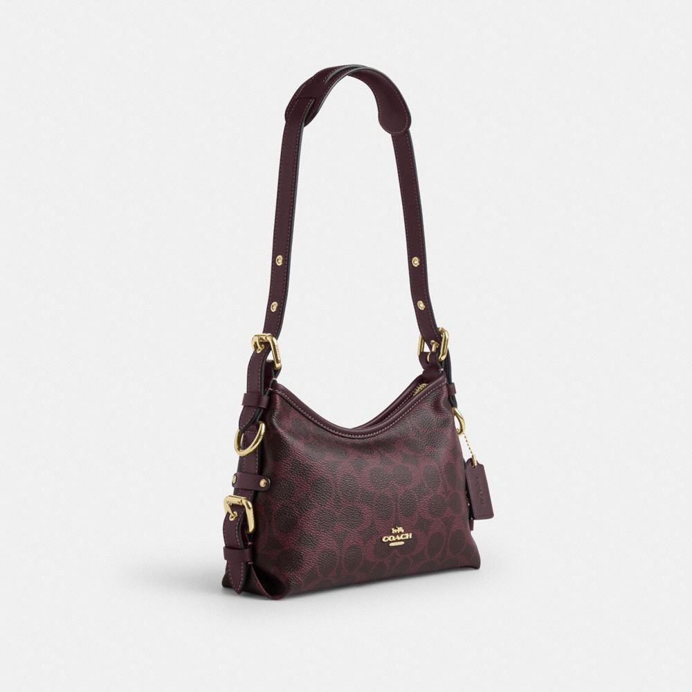 Laurel Shoulder Bag 22 With Buckles Signature Canvas