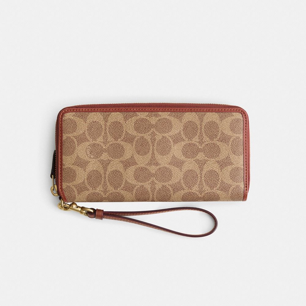 COACH®,Restored Essential Continental Wallet In Signature Canvas,,Front View