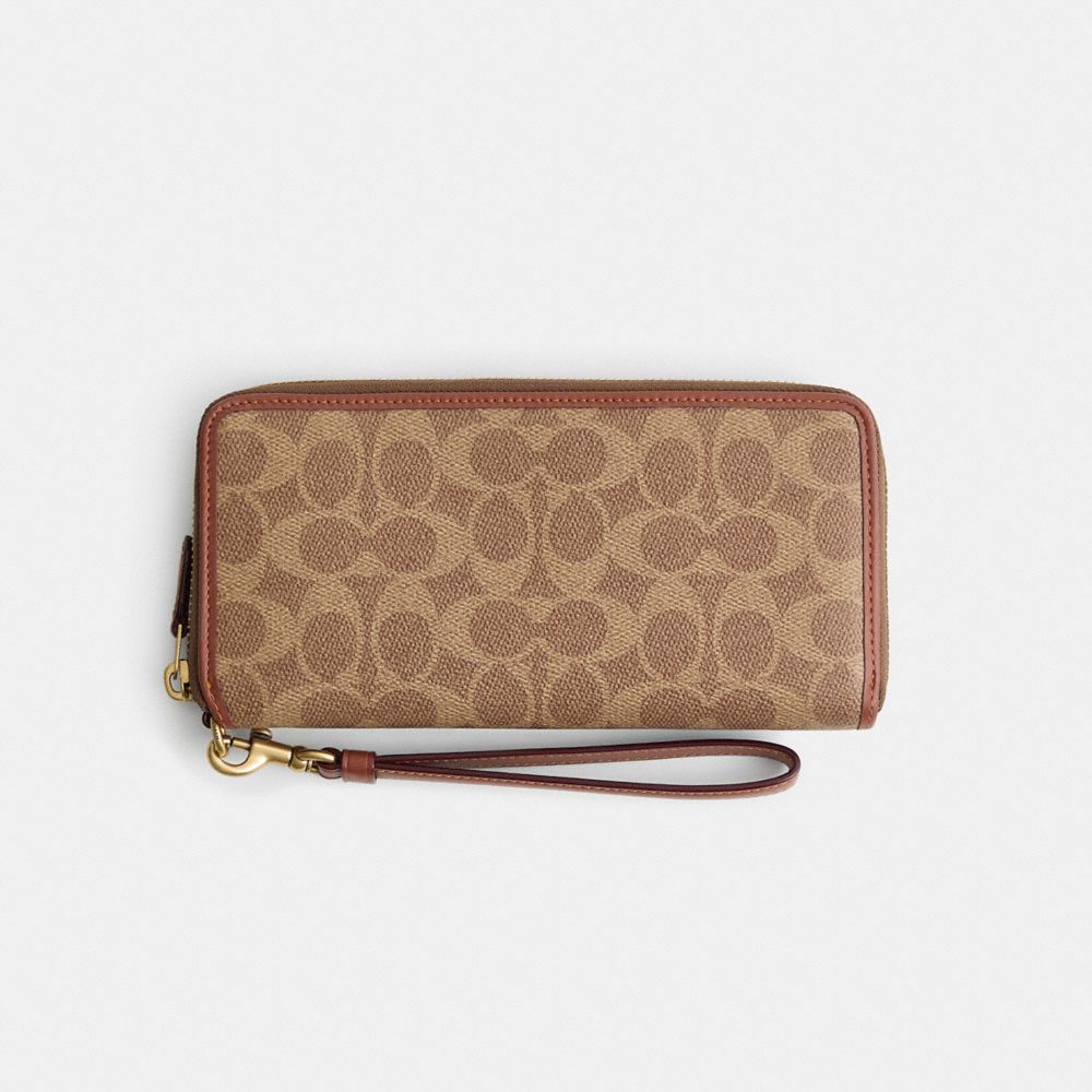 COACH®,Restored Essential Continental Wallet In Signature Canvas,,Front View