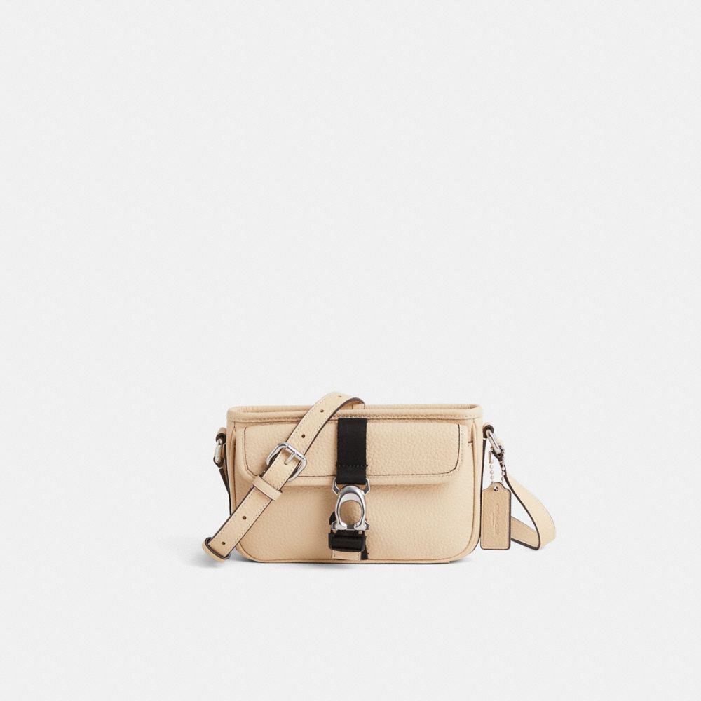 COACH®,Restored Beck Slim Crossbody,Beige,Front View