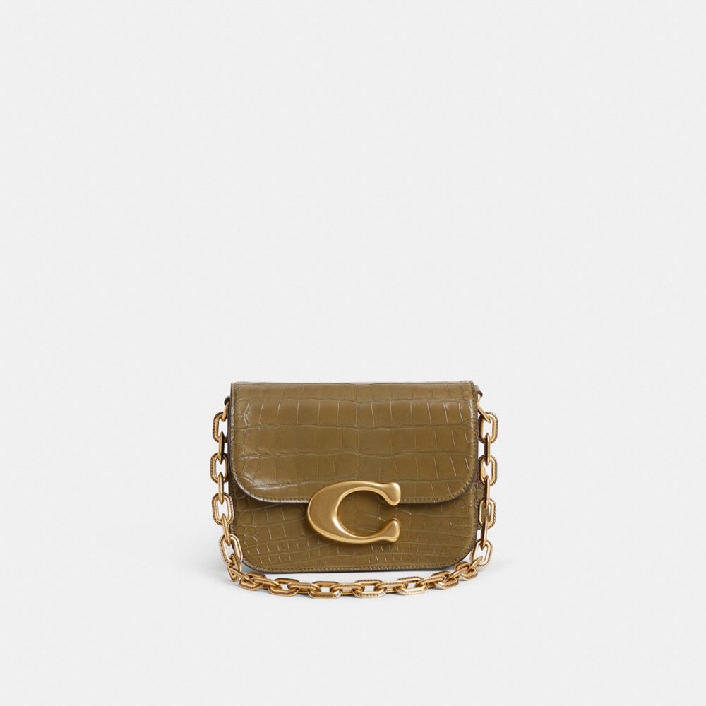 COACH®,Restored Idol Bag In Alligator,,Front View
