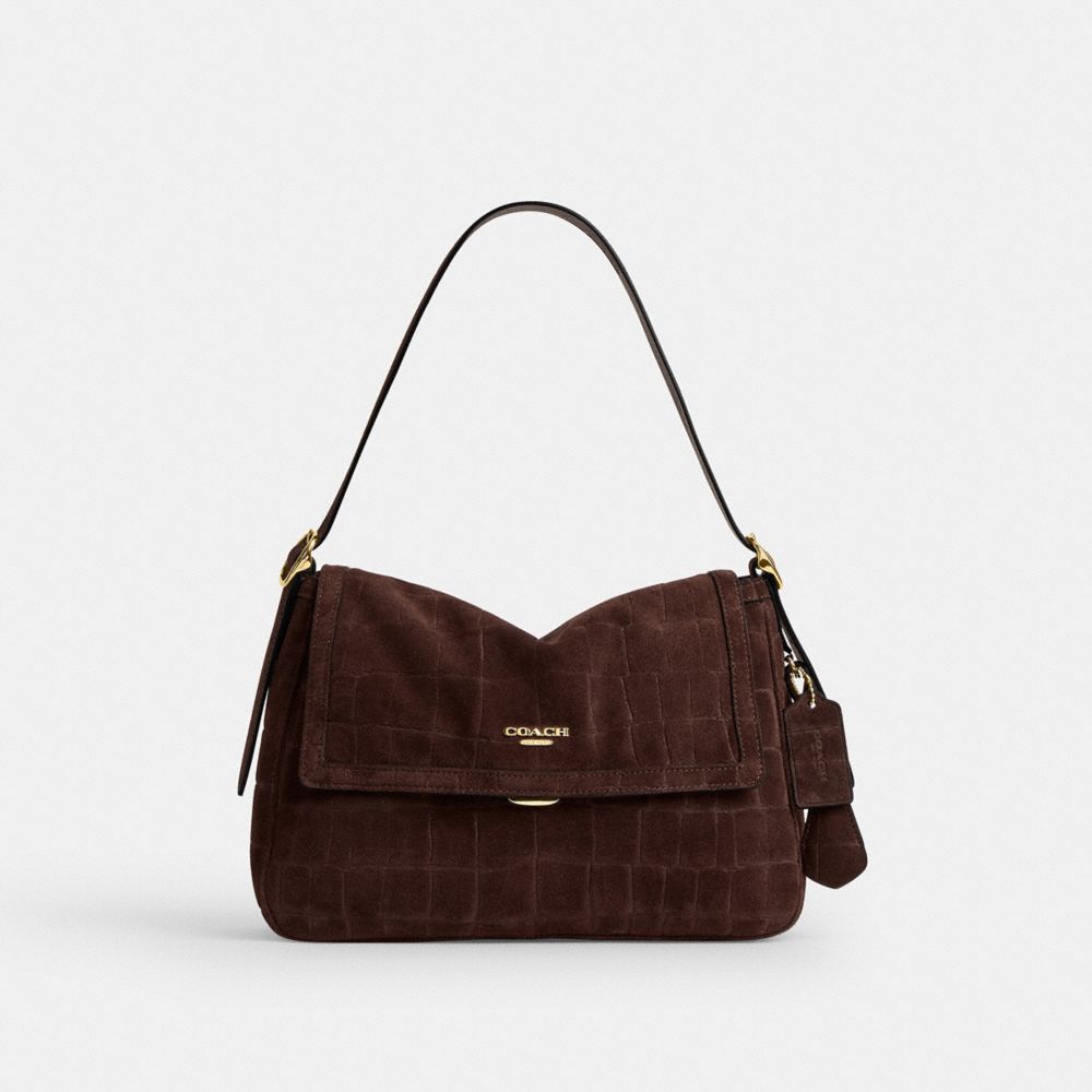 COACH®,Etta Flap Shoulder Bag,,Front View