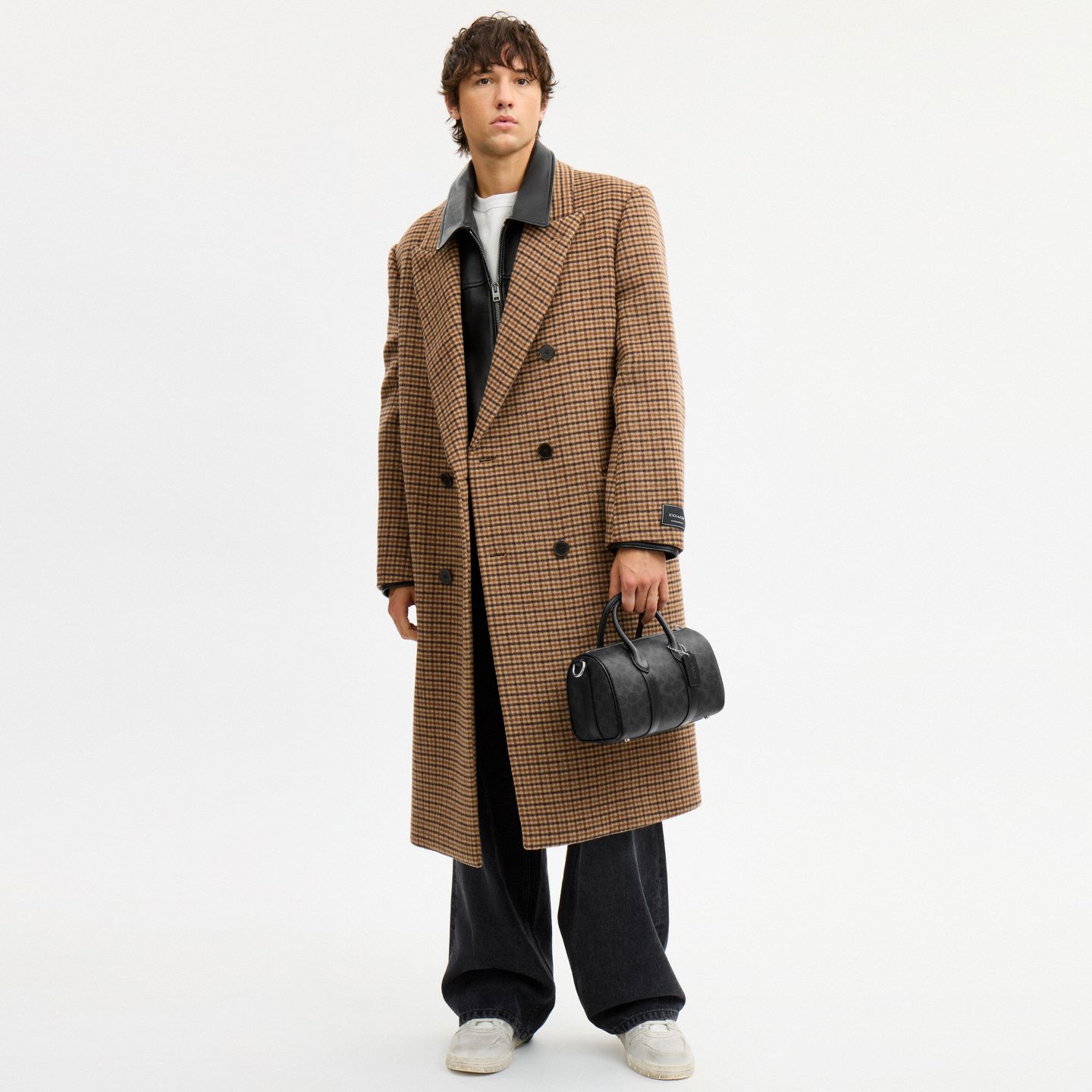 Мужская сумка Coach Compass Bag 25 In Signature UpcraftedLeather, цвет: Чёрный — фото 7