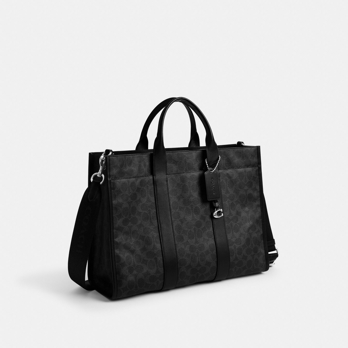 Мужская сумка Coach Wesley Tote In Signature UpcraftedLeather, цвет: Чёрный — фото 2