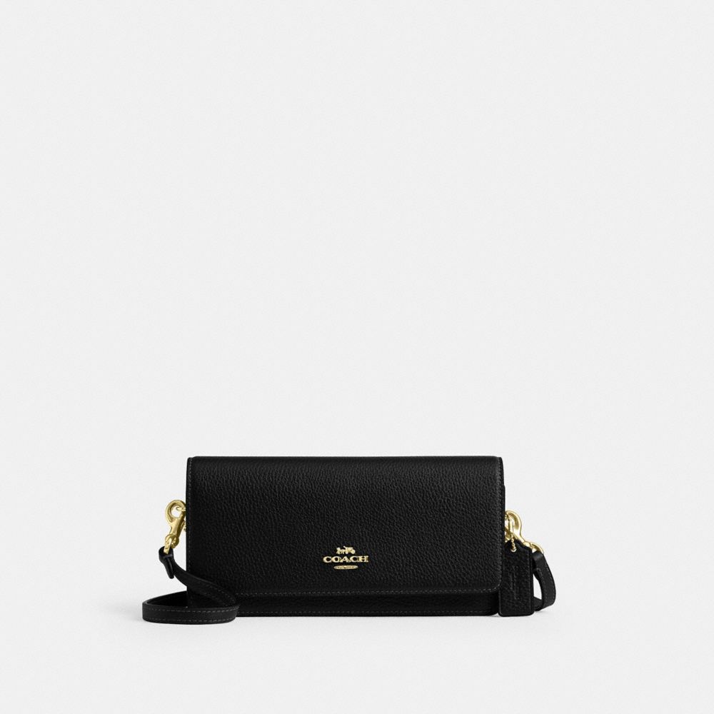 COACH®,Sac bandoulière Evie,Or/Noir,Front View