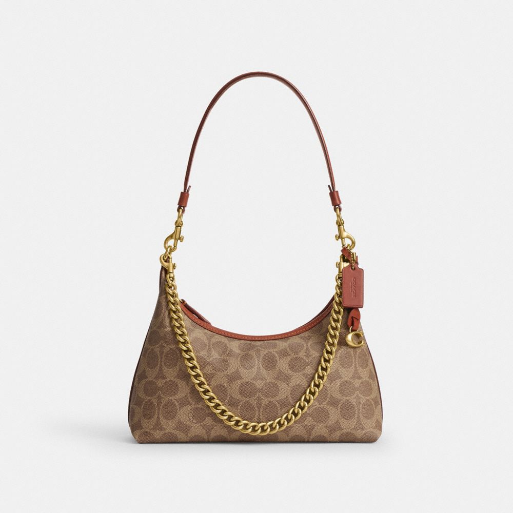 COACH®,Mediana,Laiton/Caramel Tan,Front View
