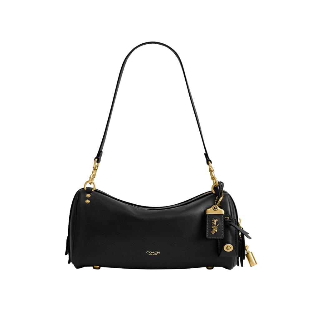 COACH®, ローグ ショルダー バッグ, ショルダーバッグ,ﾌﾞﾗｽ/ﾌﾞﾗｯｸ,Front View