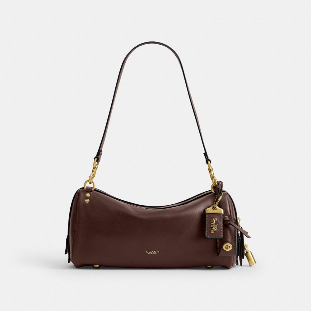 COACH®, ローグ ショルダー バッグ, ショルダーバッグ,ﾌﾞﾗｽ/ﾒｲﾌﾟﾙ,Front View
