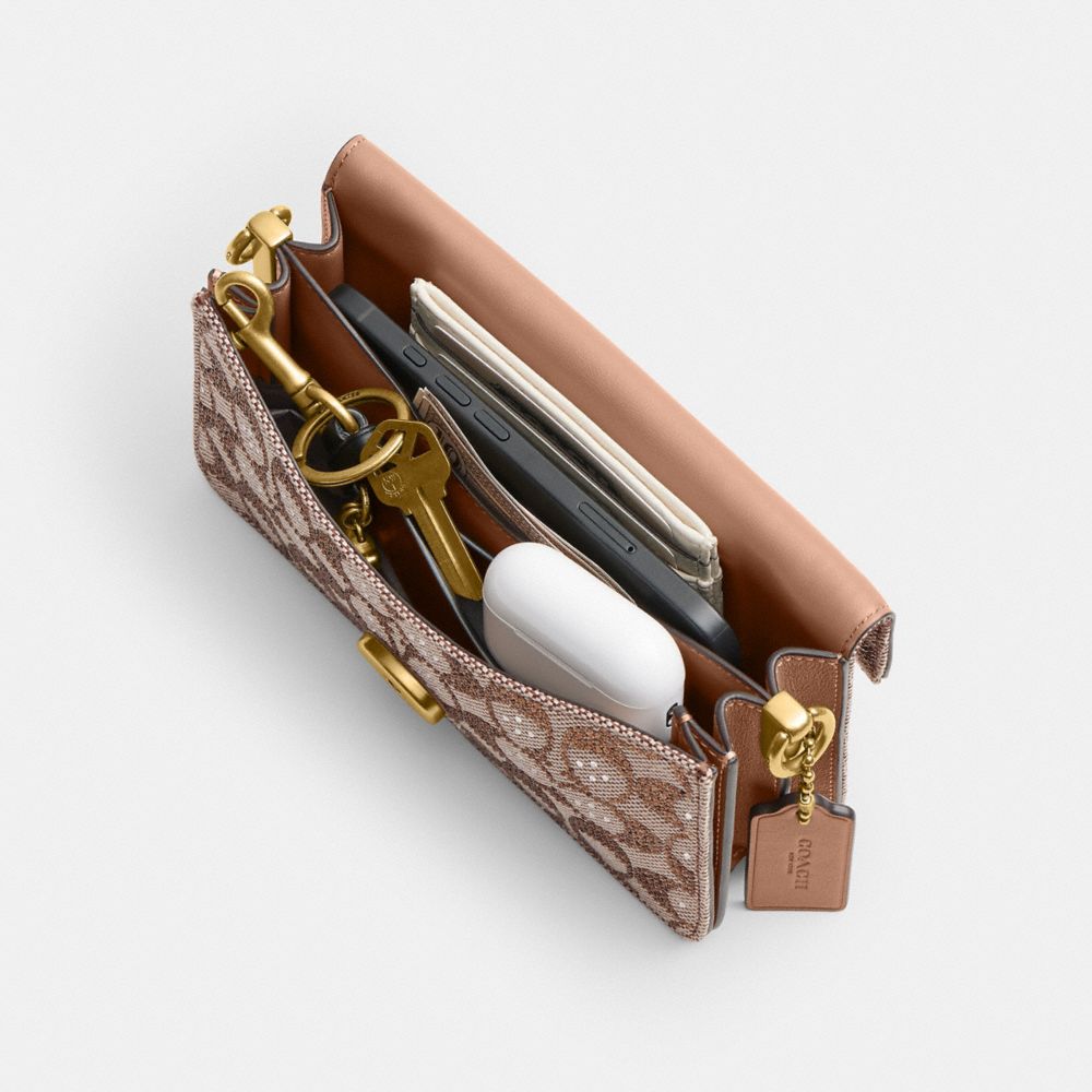 Soft Tabby Shoulder Bag 20 In Crystal Signature Jacquard