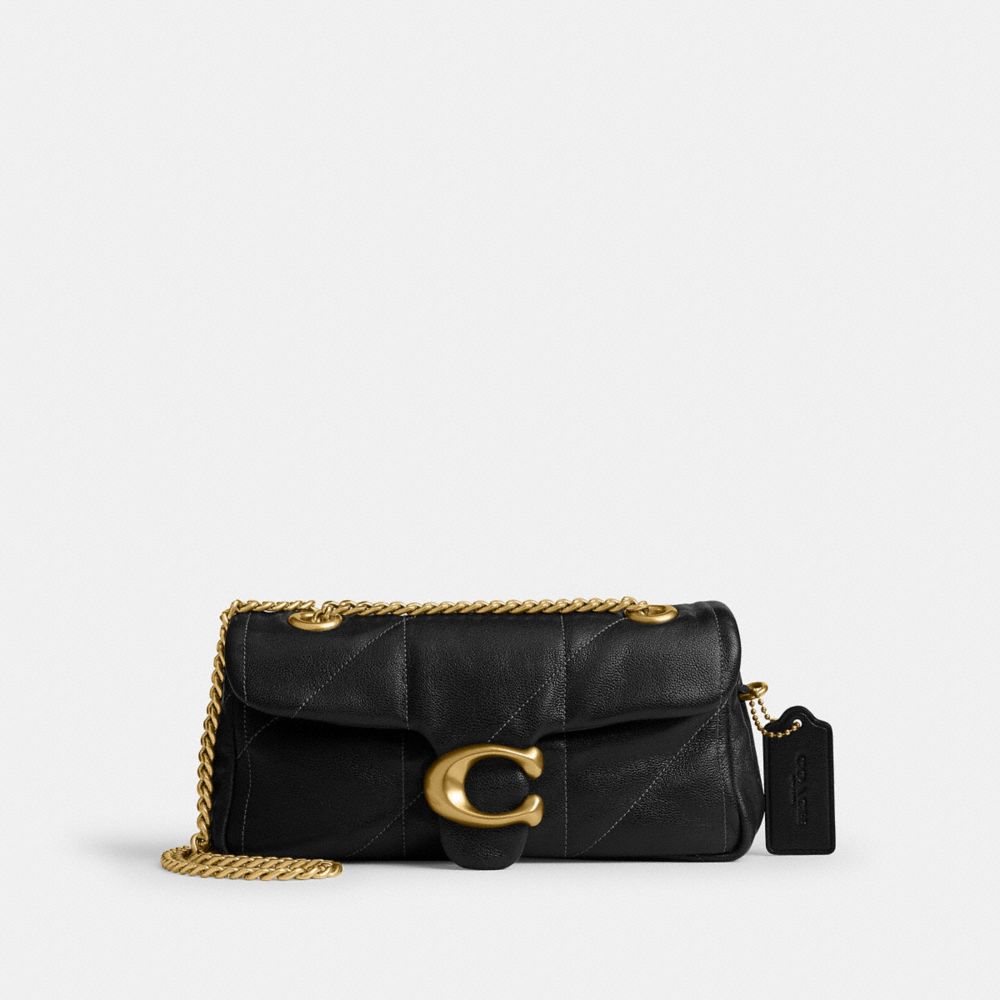 COACH®,Bolso Bandolera Tabby 20 Con Acolchado,Pequeño,Laiton/Noir,Front View