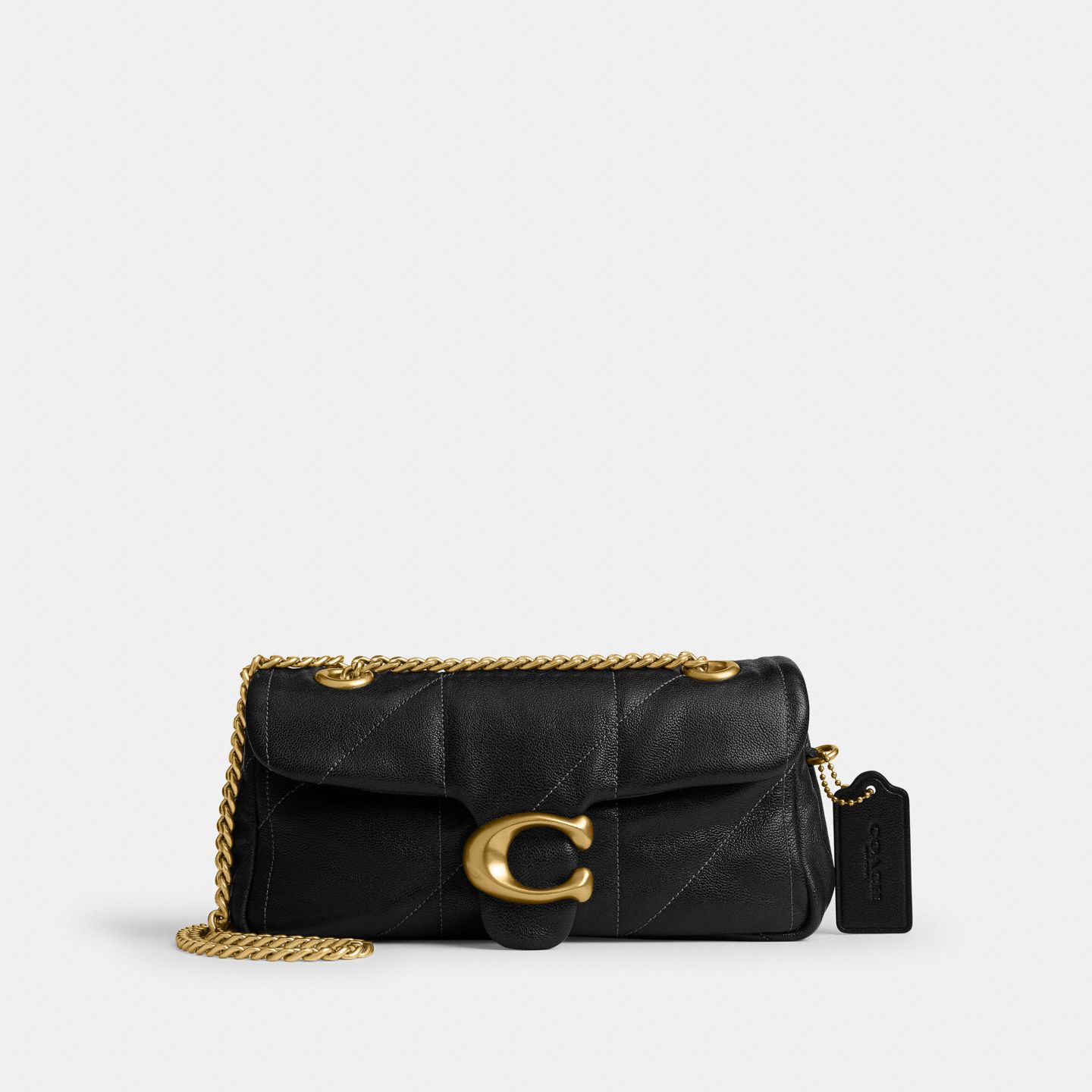 Женская сумка Coach Tabby Shoulder Bag 20 With Quilting, цвет: Латунный / Чёрный — фото 1