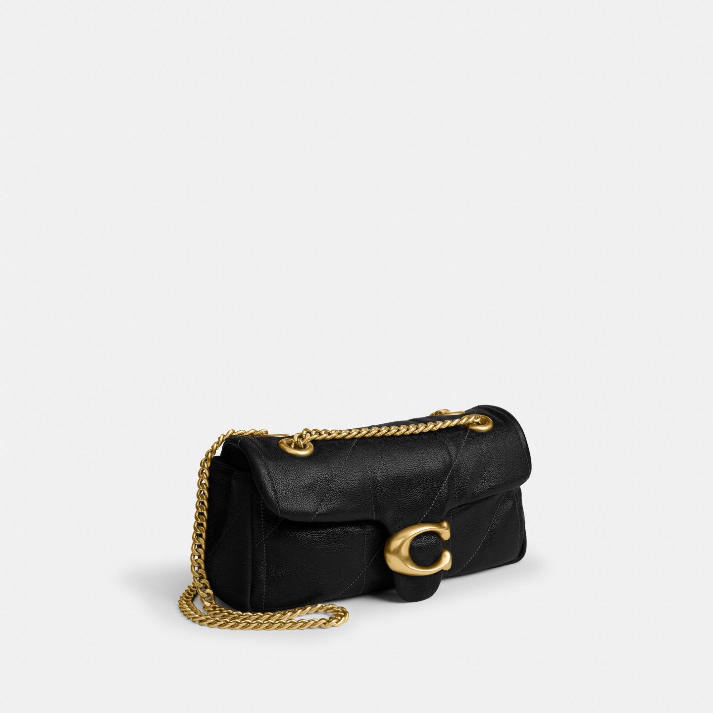 Женская сумка Coach Tabby Shoulder Bag 20 With Quilting, цвет: Латунный / Чёрный — фото 2