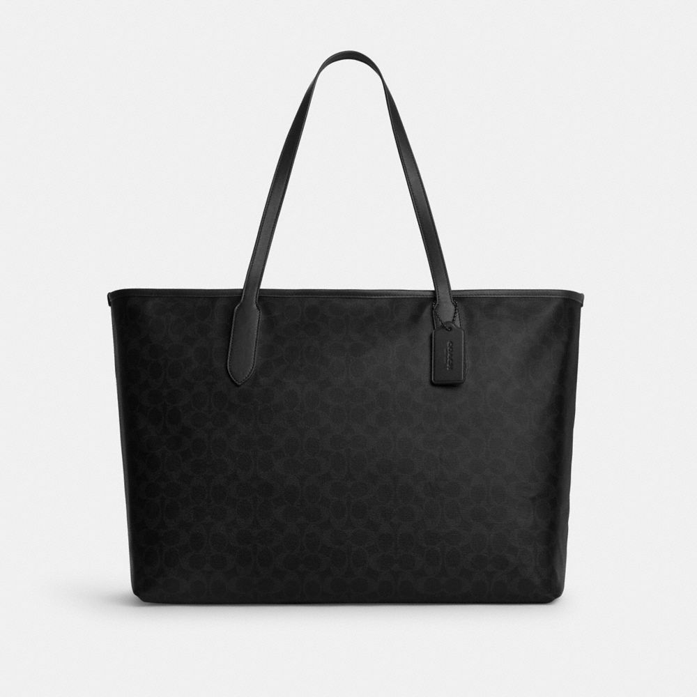 COACH®,City Tote Bag 47 In Signature Cotton,,Front View