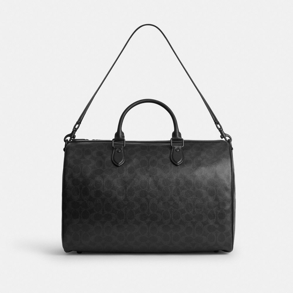 COACH®,Bolso Satchel Rowan 40 en Lona Signature,XL,Noir mat/Noir,Back View