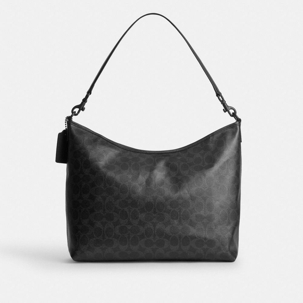 COACH®,Bolso Laurel 36 en Lona Signature,Grande,Noir mat/Noir,Back View