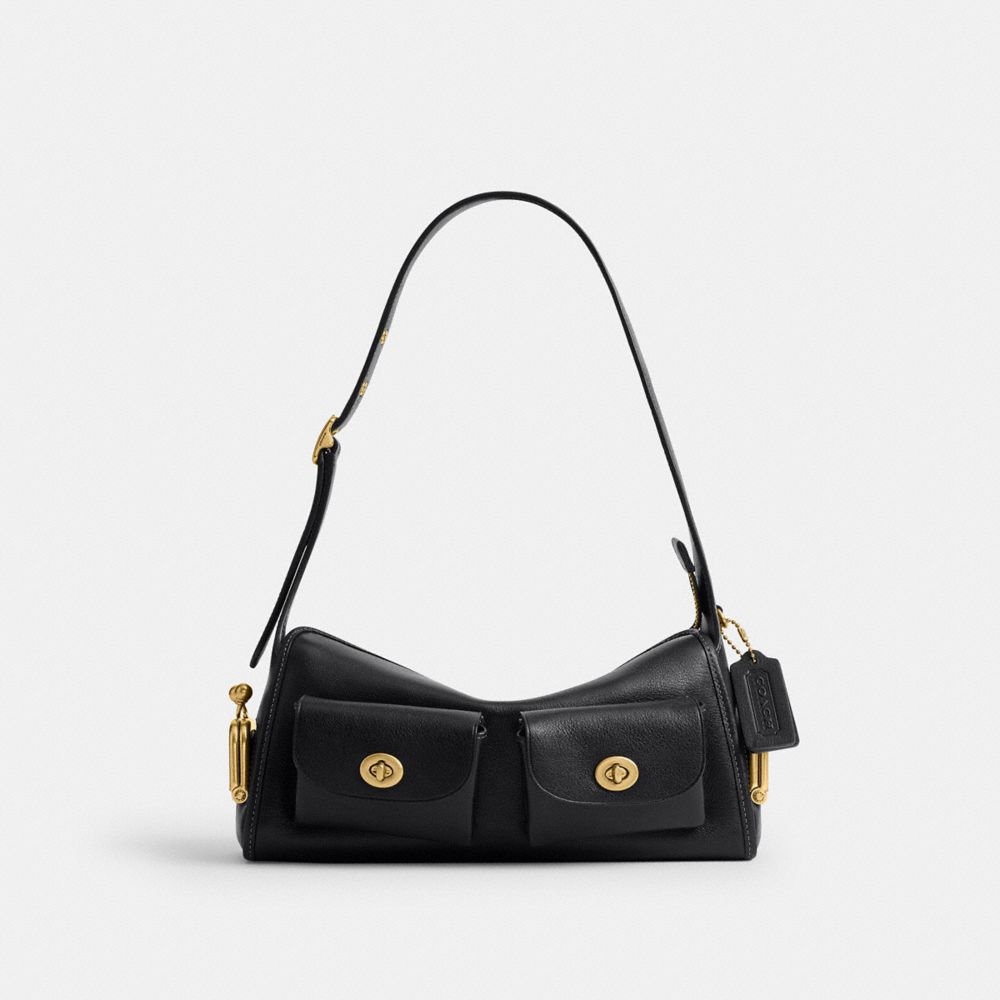 COACH®,Mediana,Laiton/Noir,Front View