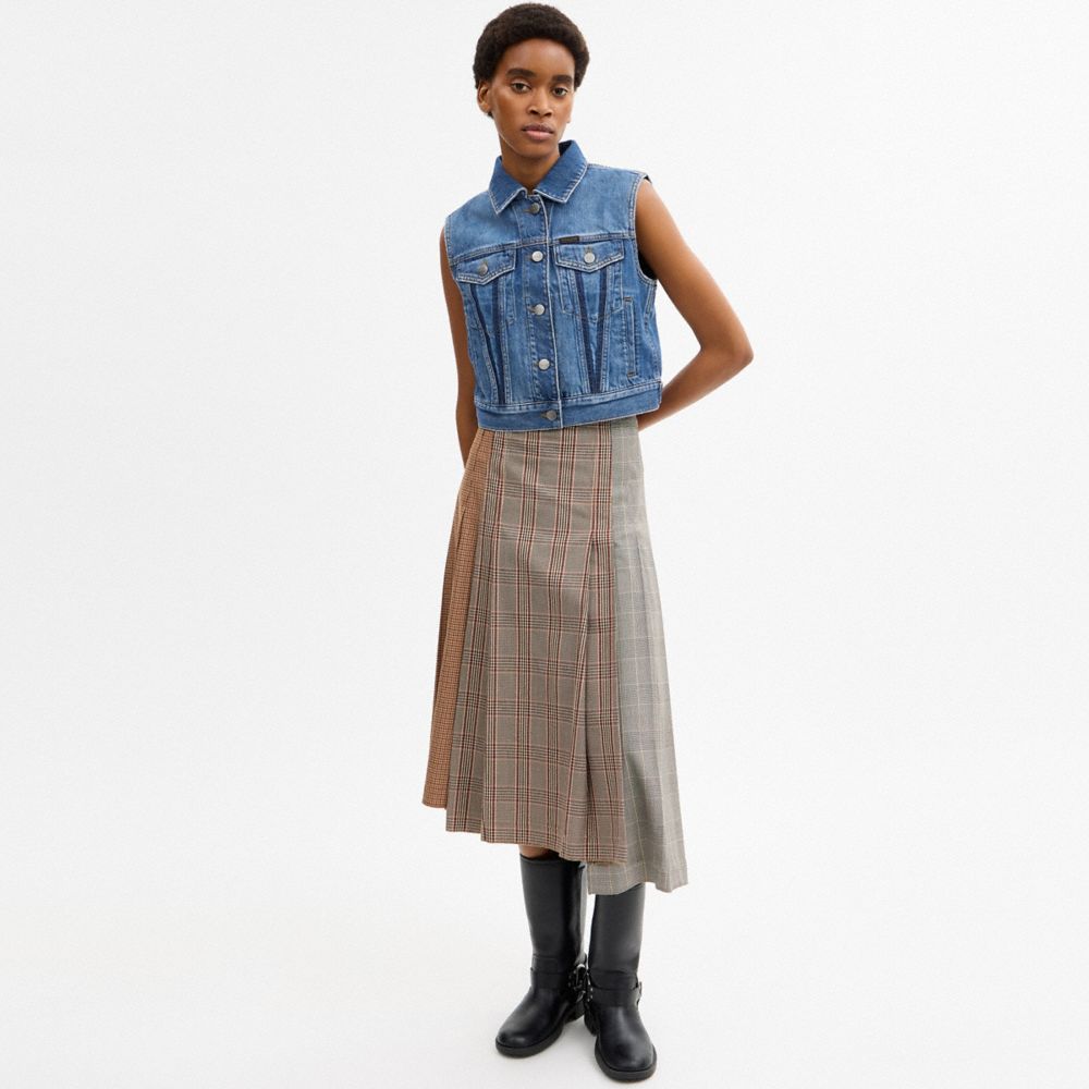 COACH®,Shrunken Denim Workwear Vest,,Scale View