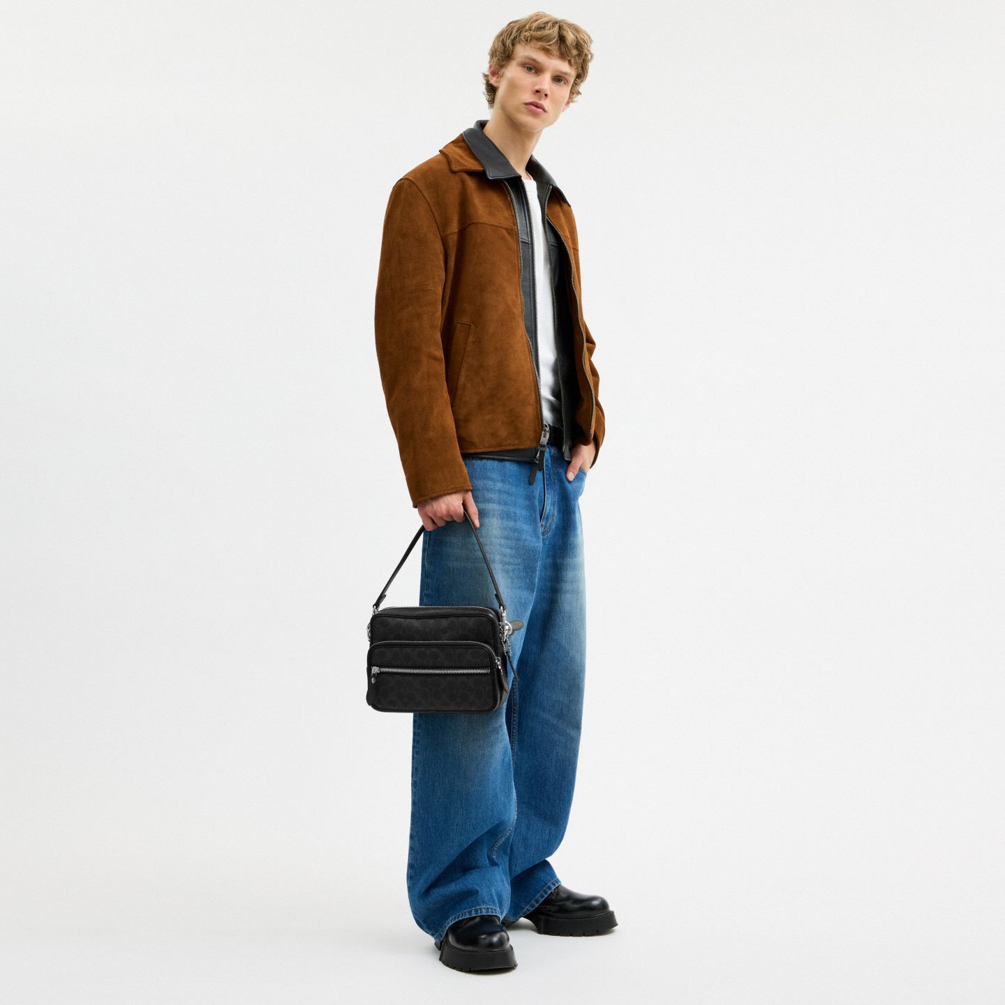 Мужская сумка Coach Dakota Crossbody Bag In Signature UpcraftedLeather, цвет: Чёрный — фото 6