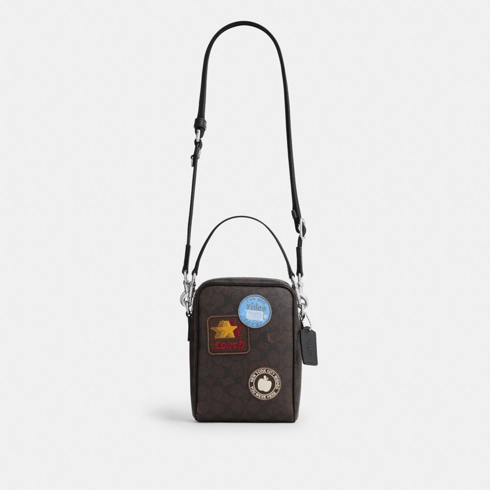 Tristan Crossbody Bag 14 In Signature Canvas With Patches