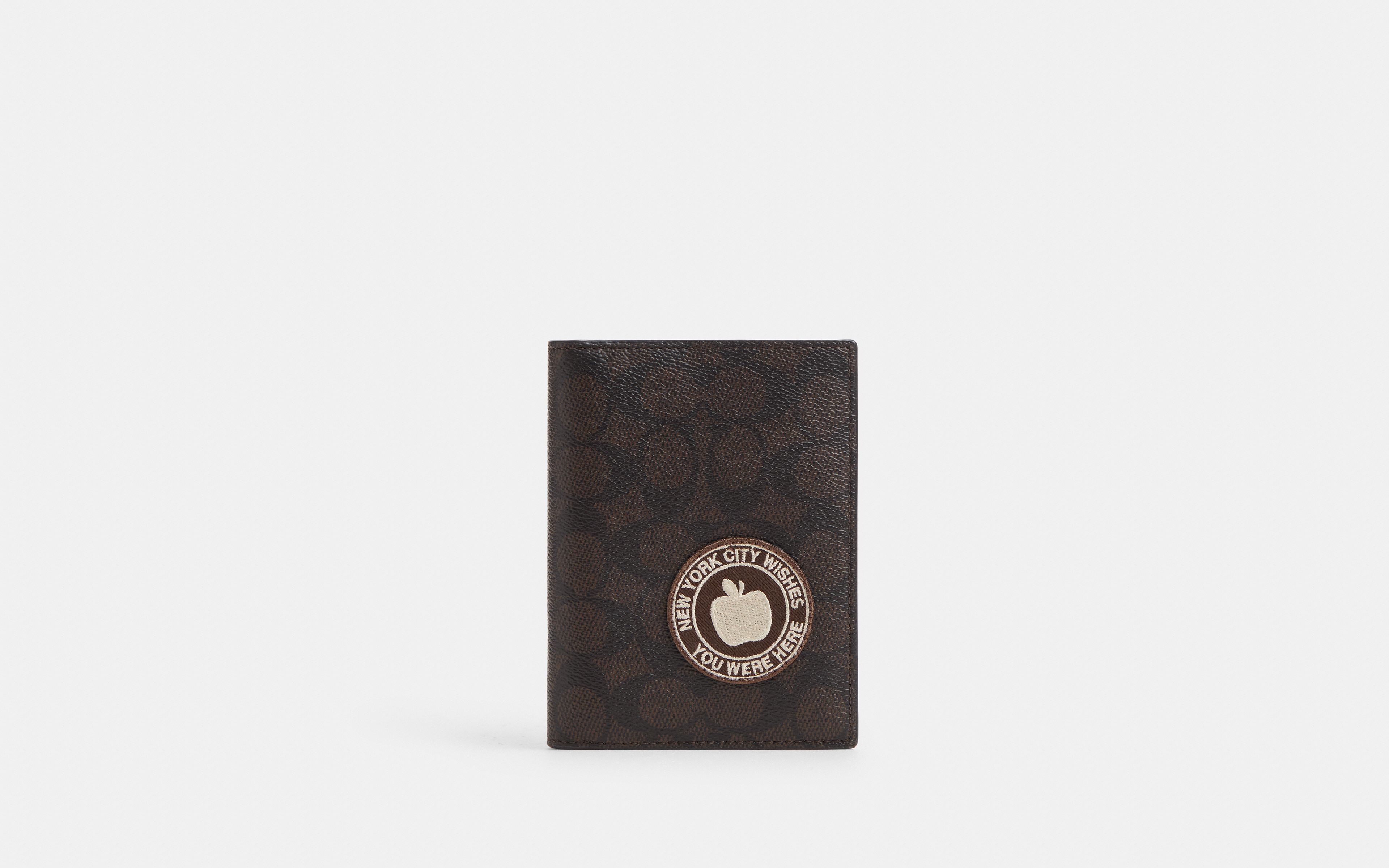 Passport Card Case In Signature Canvas With Patches