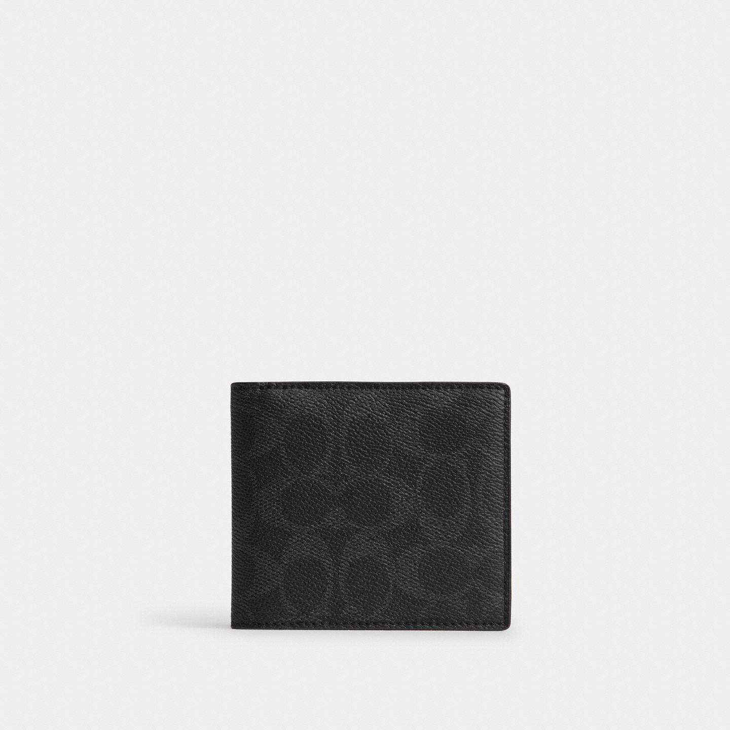 Мужской кошелёк Coach Coin Wallet In Signature UpcraftedLeather, цвет: Чёрный — фото 1