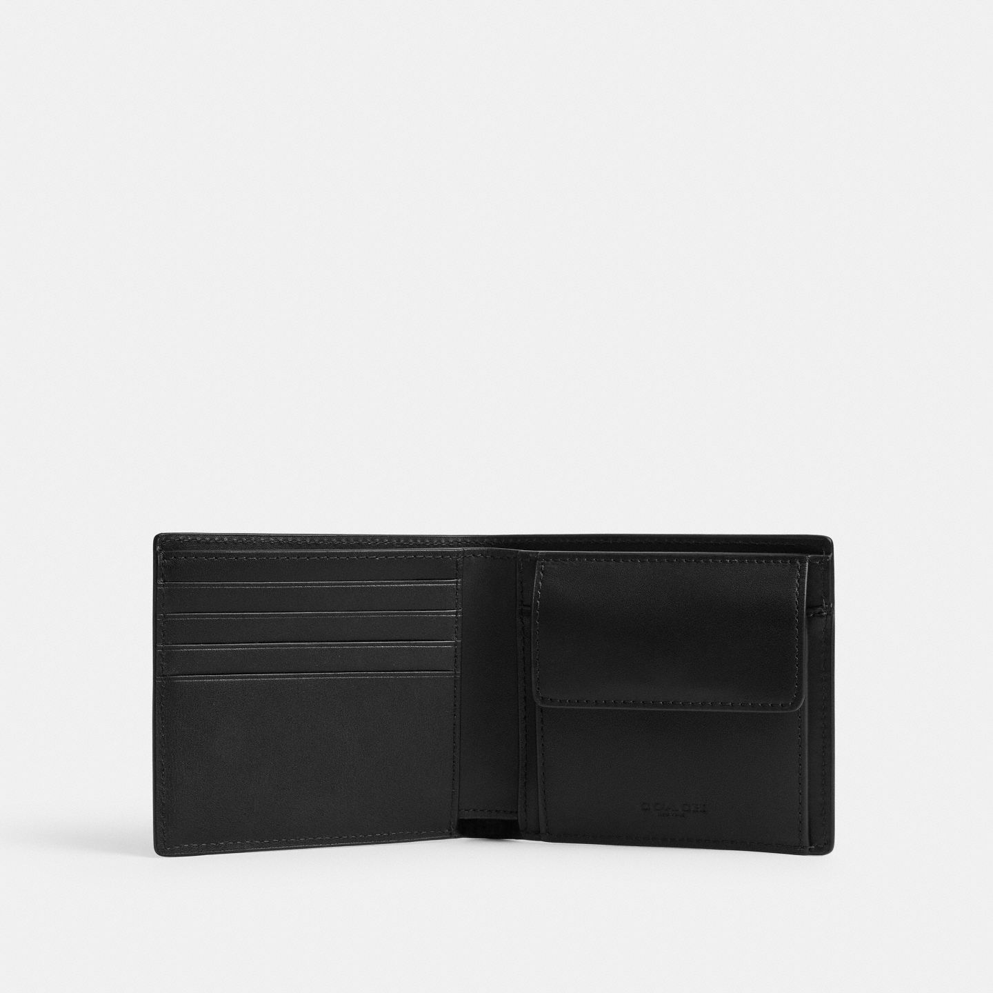 Мужской кошелёк Coach Coin Wallet In Signature UpcraftedLeather, цвет: Чёрный — фото 3