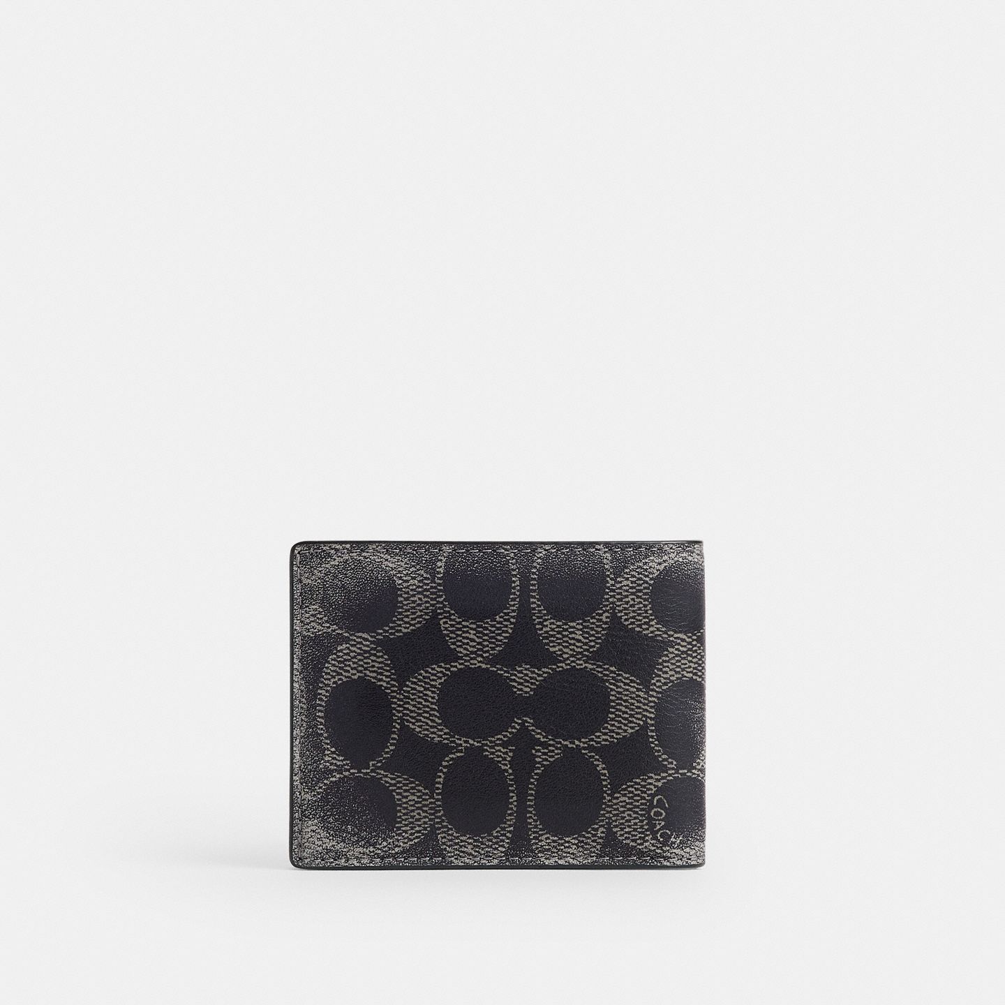 Мужской кошелёк Coach Slim Billfold Wallet In Loved Signature, цвет: Чёрный — фото 2
