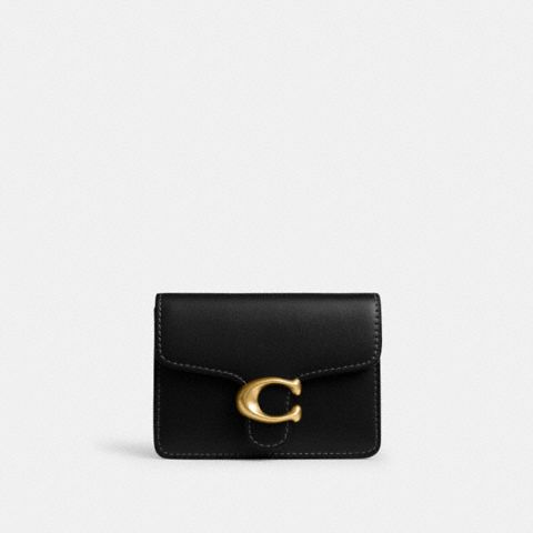 Женский кошелёк Coach Tabby Card Case, цвет: Латунный / Чёрный