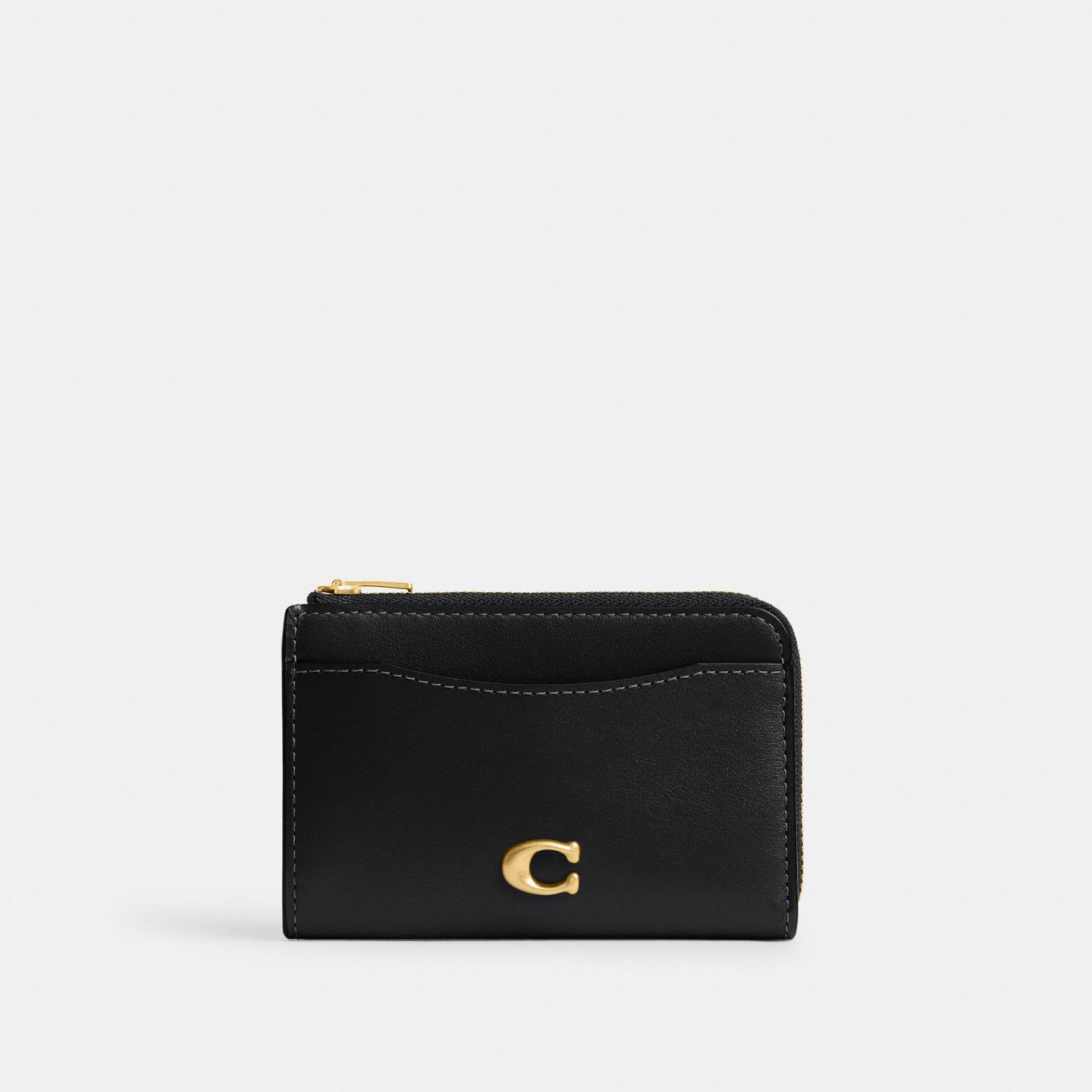 Женский кошелёк Coach Essential Key Zip Card Case, цвет: Латунный / Чёрный — фото 1