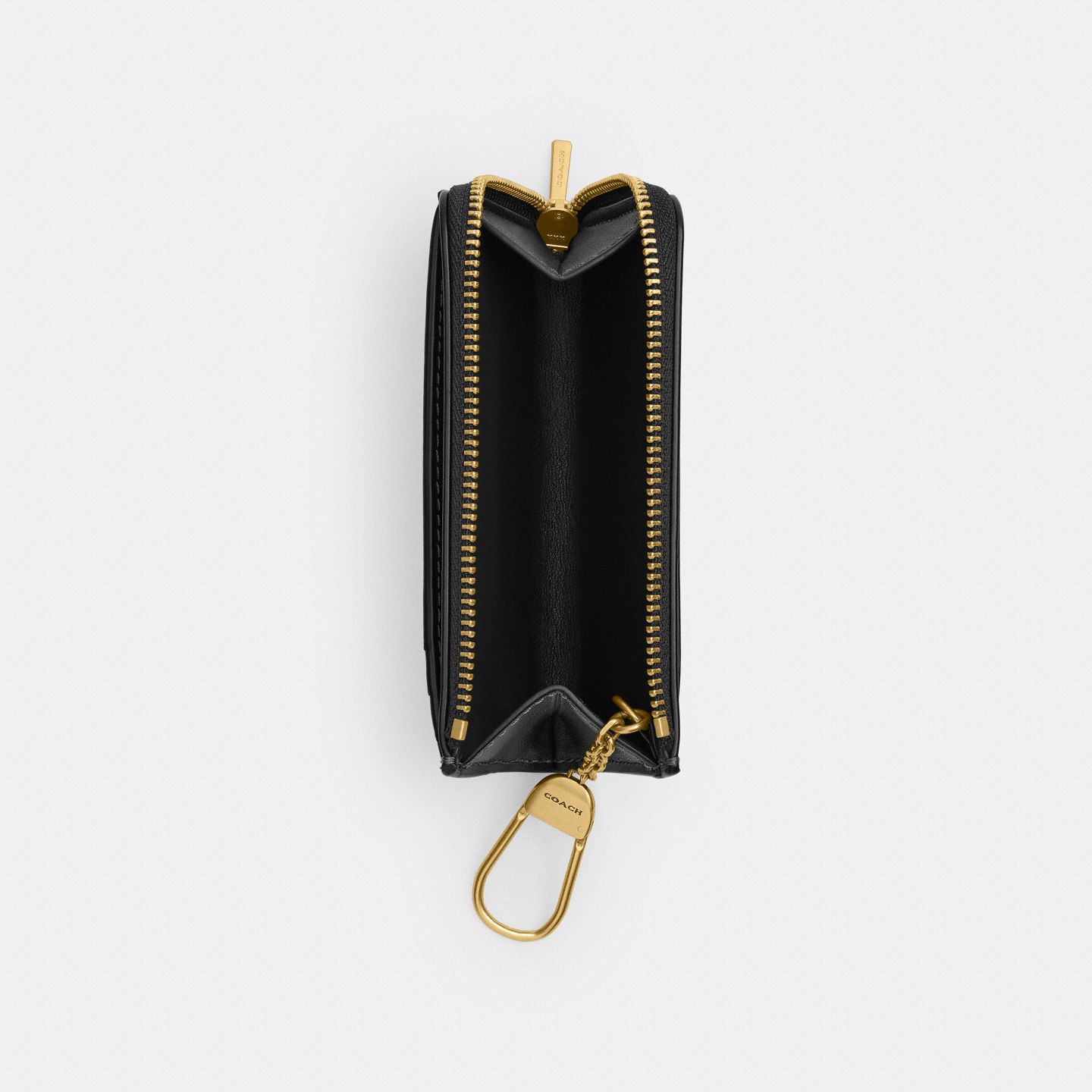 Женский кошелёк Coach Essential Key Zip Card Case, цвет: Латунный / Чёрный — фото 2